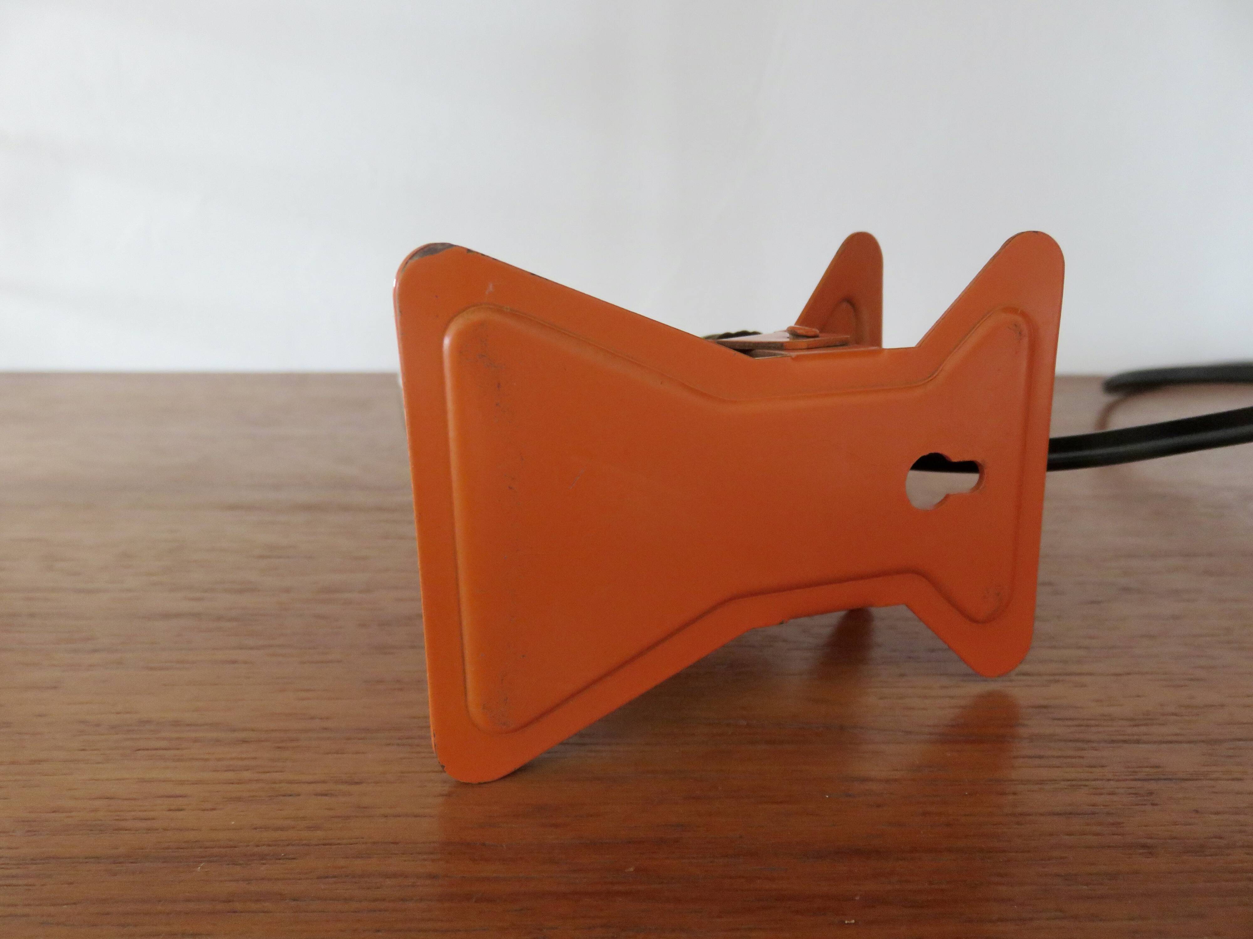Lampe pince " champignon " orange années 60 70