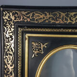 Napoleon III black and gold laqué frame, oval view 46x40 cm