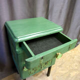 Chevet, art-deco back furniture revisited green and lily root