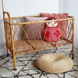 Bed cradle 60s rattan