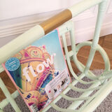 Magazine rack Wicker 'Mint & Gold'