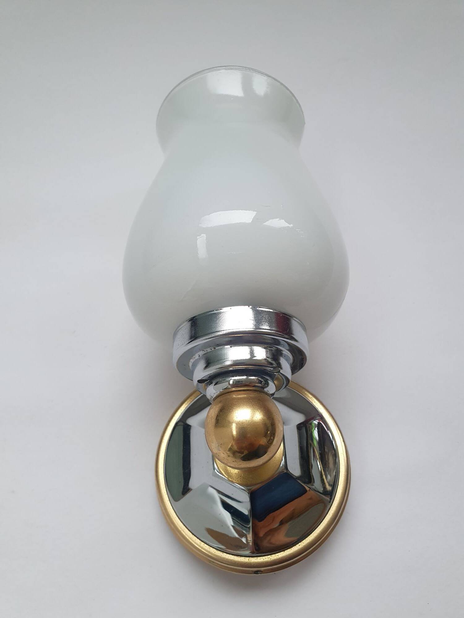 Pair of vintage bathroom gold and silver wall lights