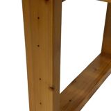 Vintage Scandinavian modern pinewood slatted bench from the 1960's