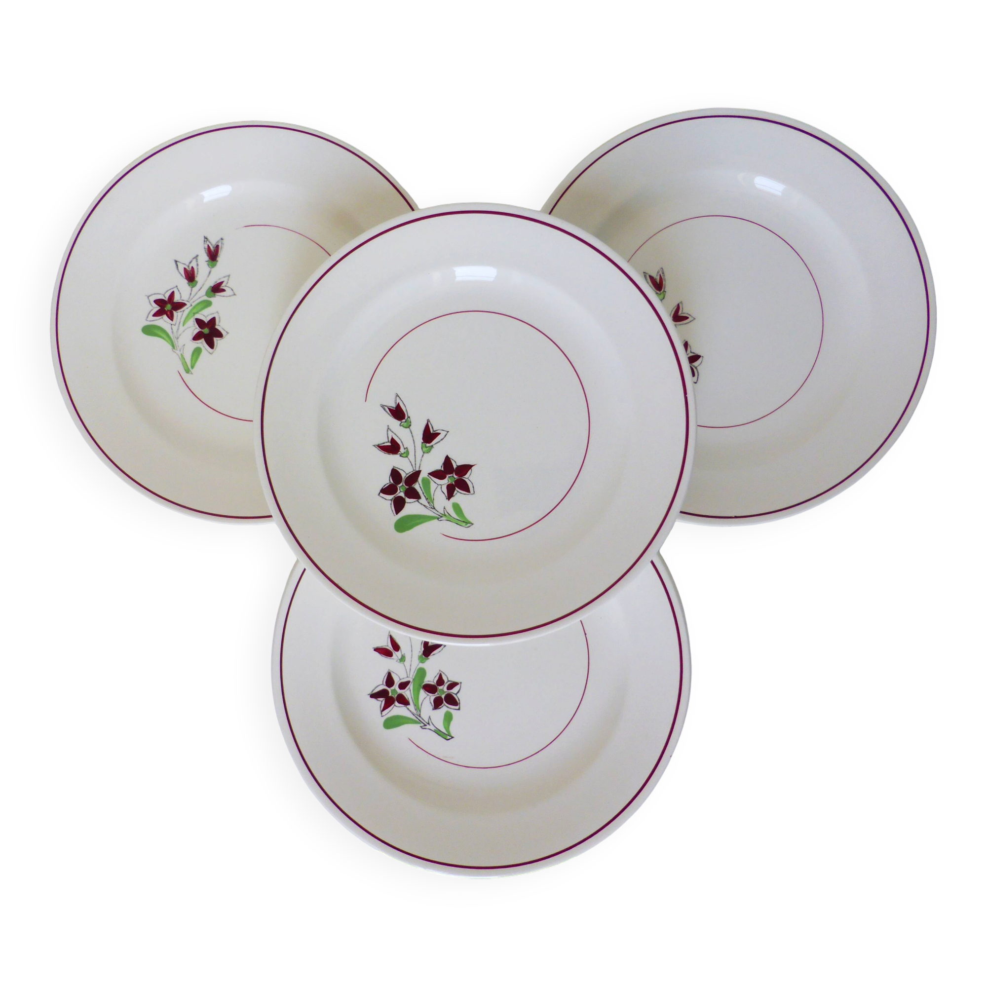 4 vintage flat plates from the Salins factory 210636