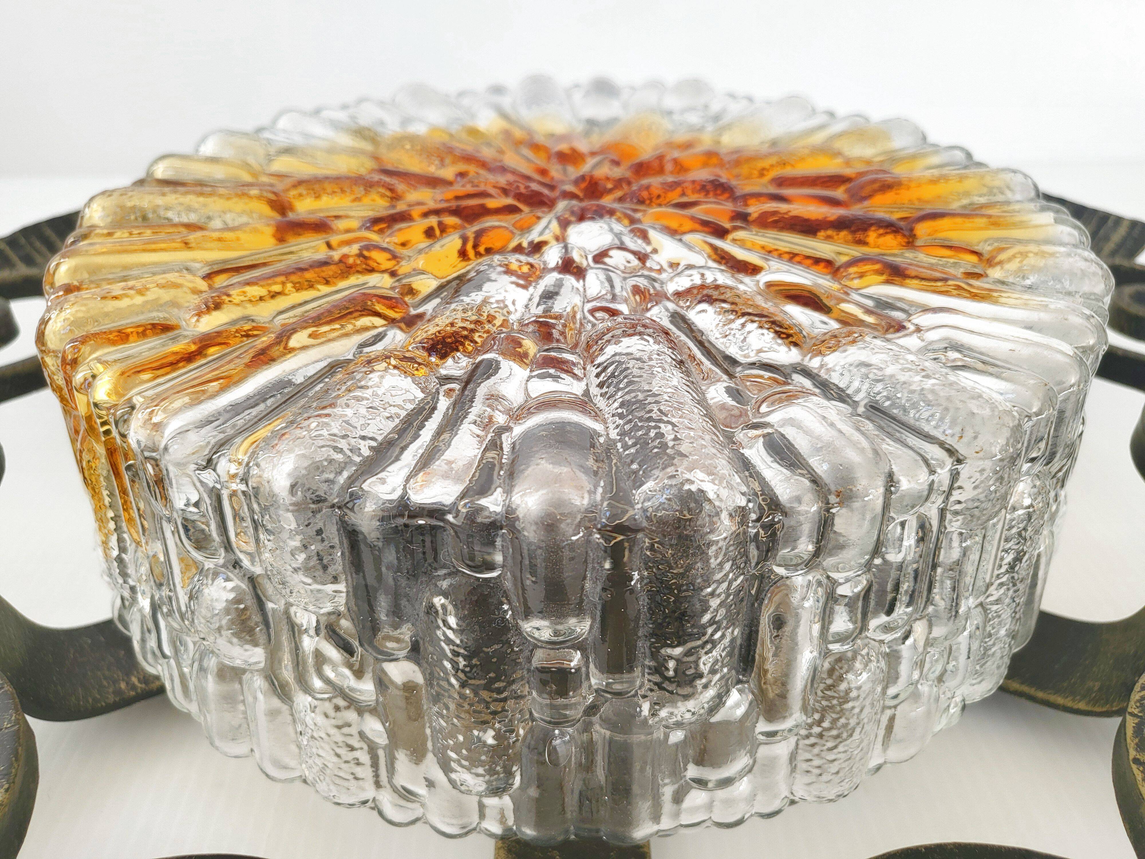 Vintage brutalist wall or ceiling light 1970