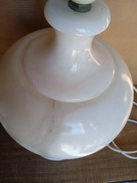 2 pieds de lampe balustre en albâtre, 1970