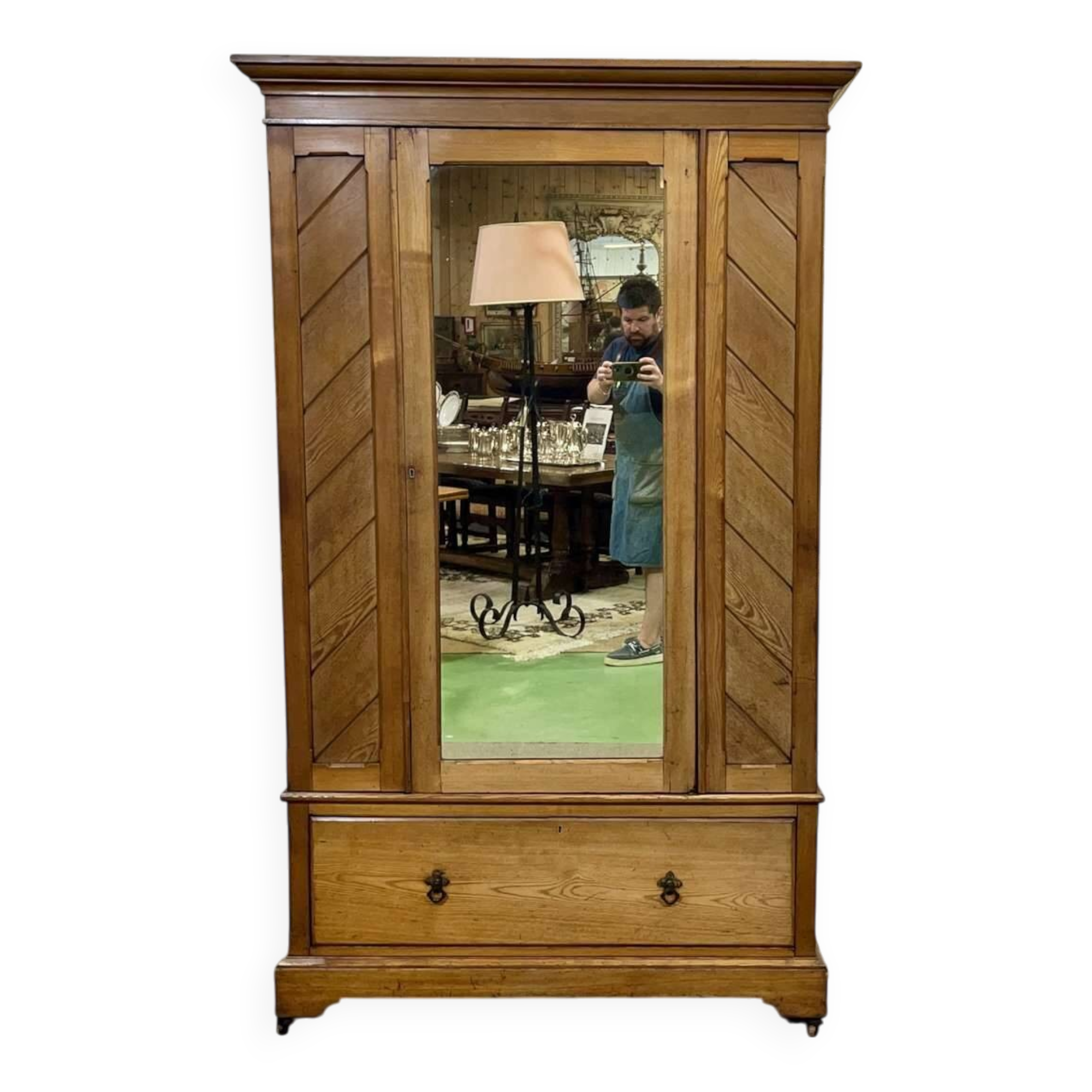 English oak wardrobe from the early 20th century.