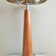 Large nautical lamp in wood and brass from the 80s