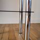 Bolster in chrome and smoked glass, double floors, Design, 1970