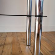Bolster in chrome and smoked glass, double floors, Design, 1970