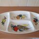 Vintage divided ceramic appetizer plate.