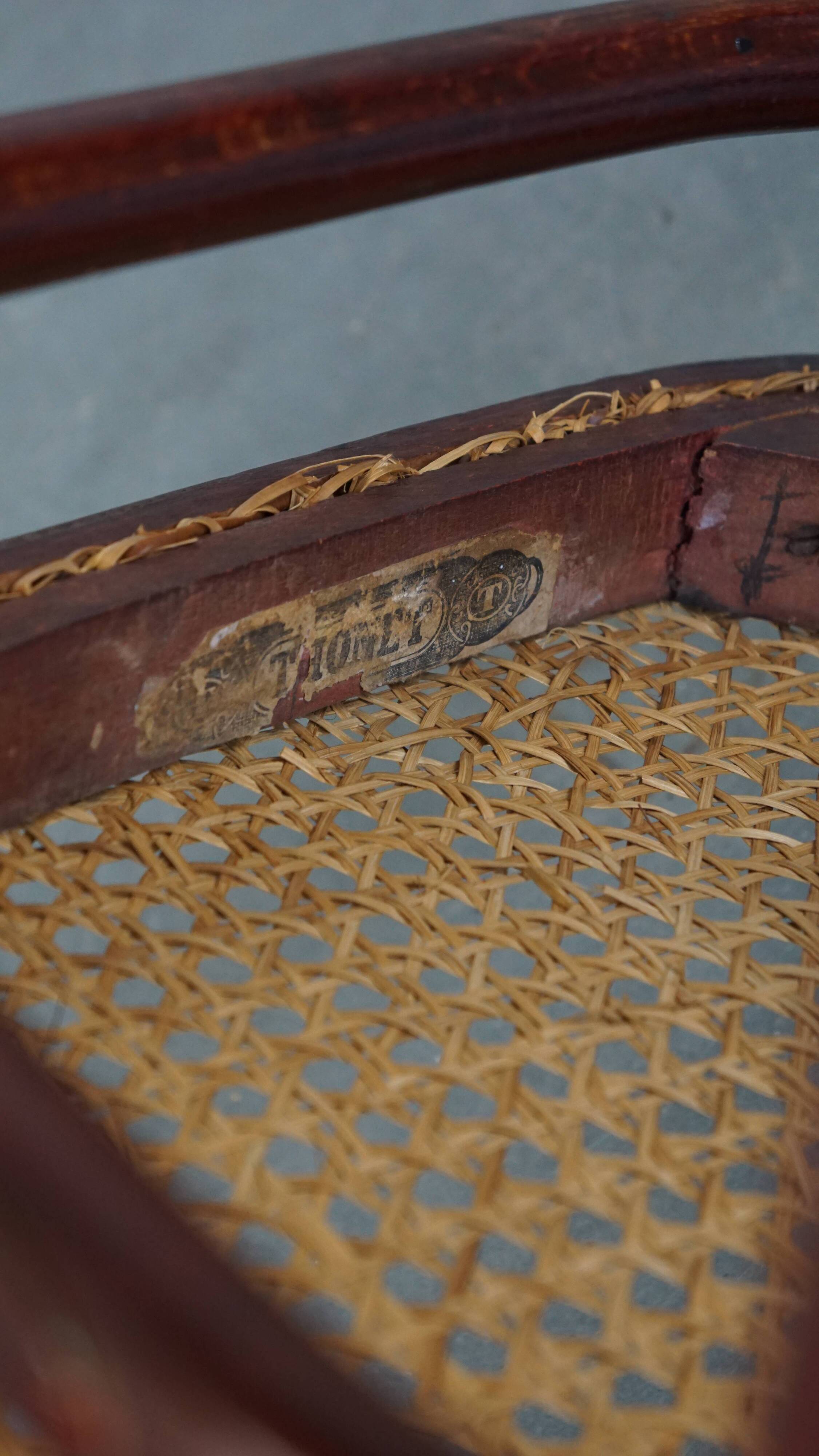 Original vintage Thonet design bistro chair with matte seat