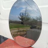 19th century oval beveled mirror