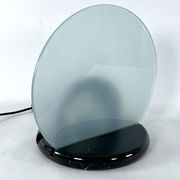 Mid-Century Gong table lamp in marble and glass by Bruno Gecchelin for Skipper. Italy 1981
