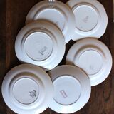 6 mismatched flat plates Fontanges Marsac Longwy Digoin