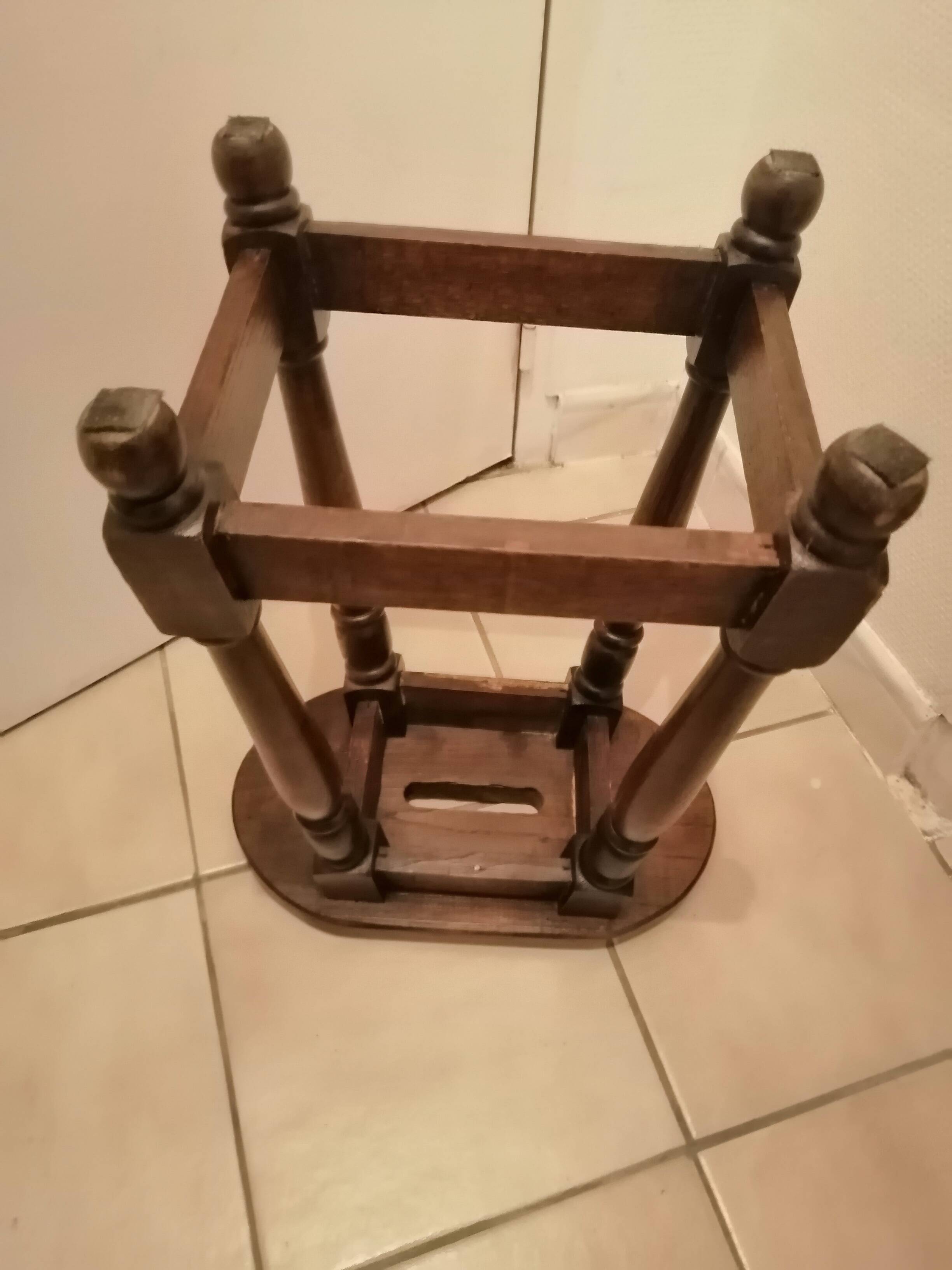 Antique rustic wooden stool