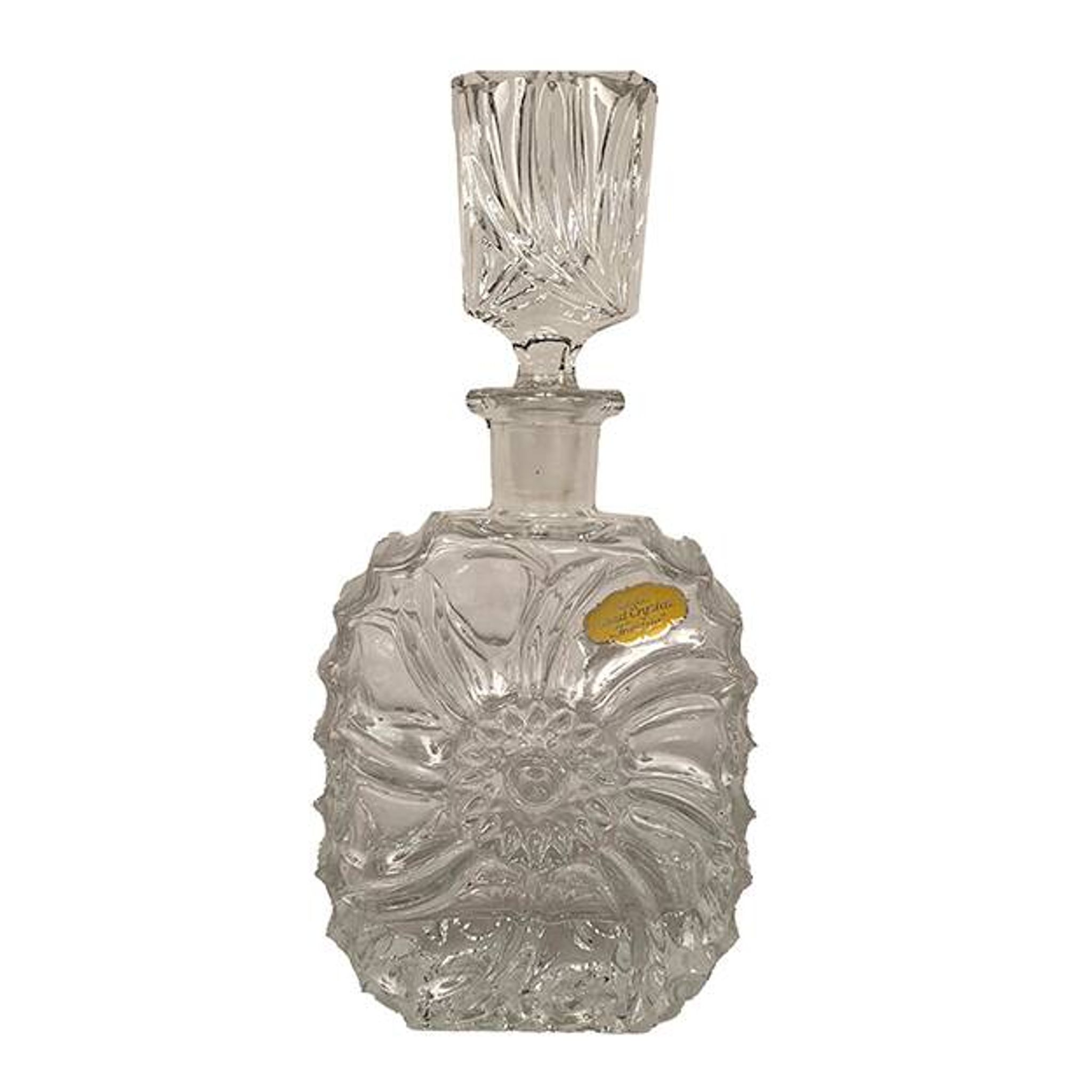 Real lead crystal foreign, small molded glass carafe and stopper