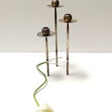 Postmodern Silver-Plated Brass and Plexiglass Candelabrum by Mesa, Italy 1970s
