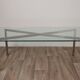 Table basse minimaliste en acier chromé et verre