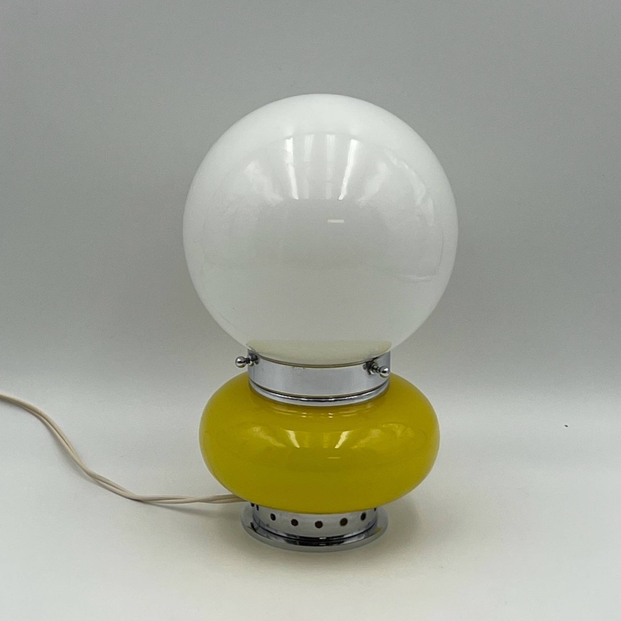Murano Glass Yellow Table Lamp Mazzega, 60s