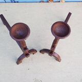 Paire de chenets en fonte