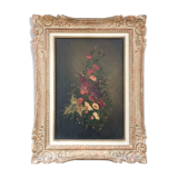 Tableau ancien gerbe de fleurs