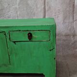 Small low buffet / TV cabinet in green patina