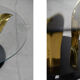 Vintage Glamour Hollywood Regency Glass & Brass Palm Leaf Cocktail Coffee Table, 1970s