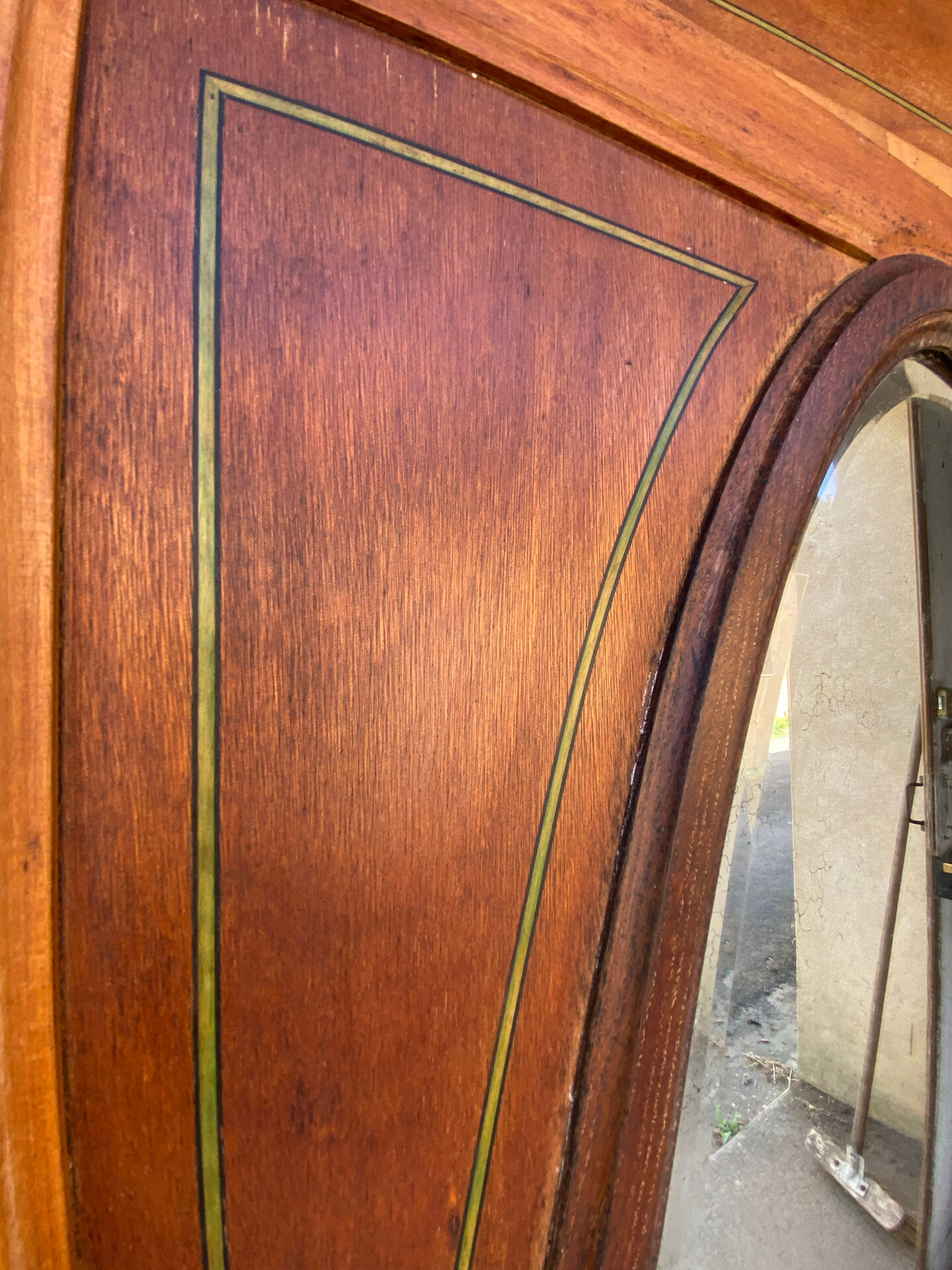 Art Deco wardrobe with oval mirror