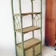 Bamboo shelf & green rattan