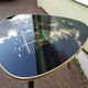 Table basse Formica vintage décor chinois asiatique tripode
