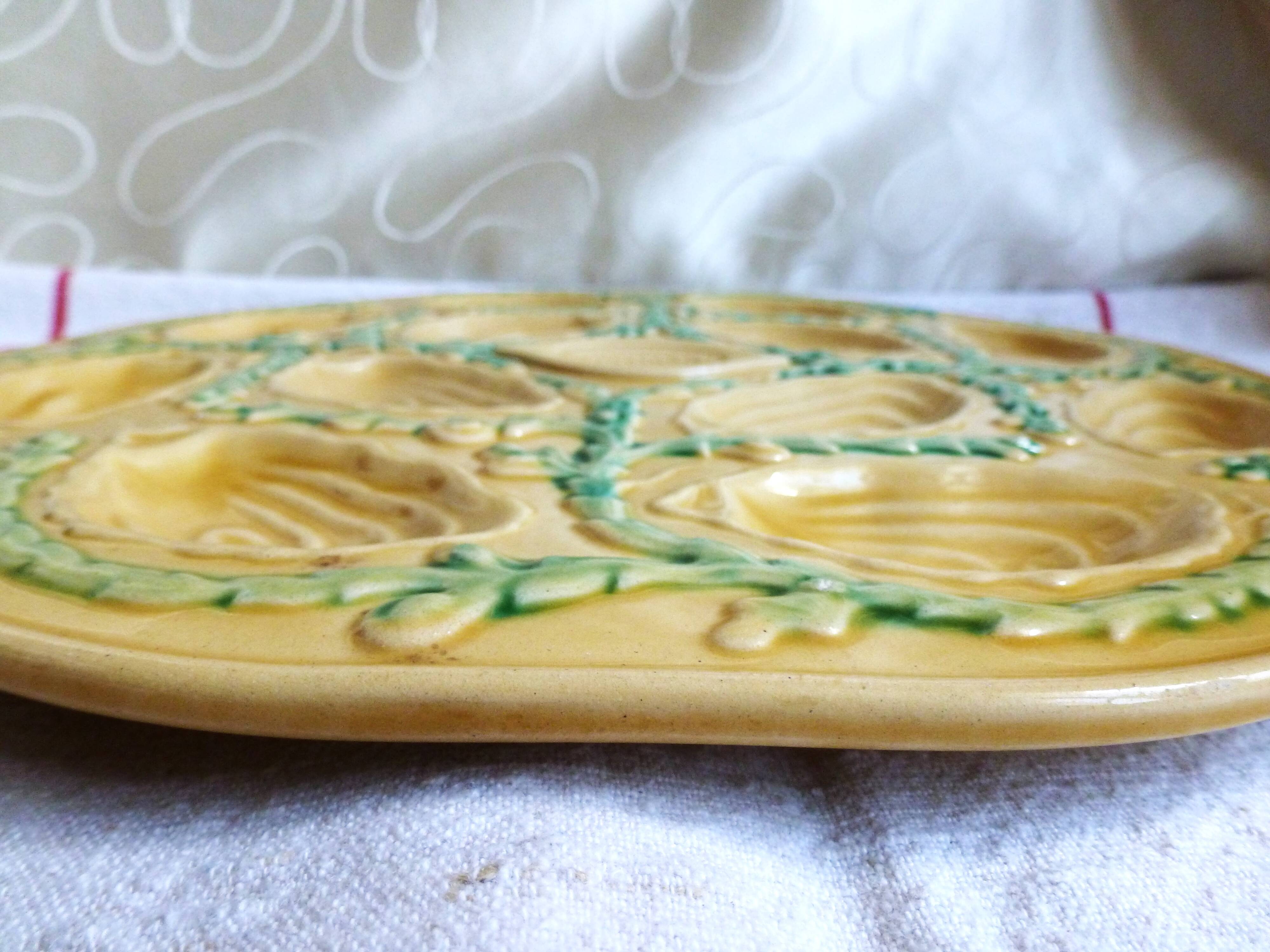 Oyster dish, seafood serving dish, Orfinox oyster dish.