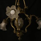 Art nouveau bronze chandelier, 1900s