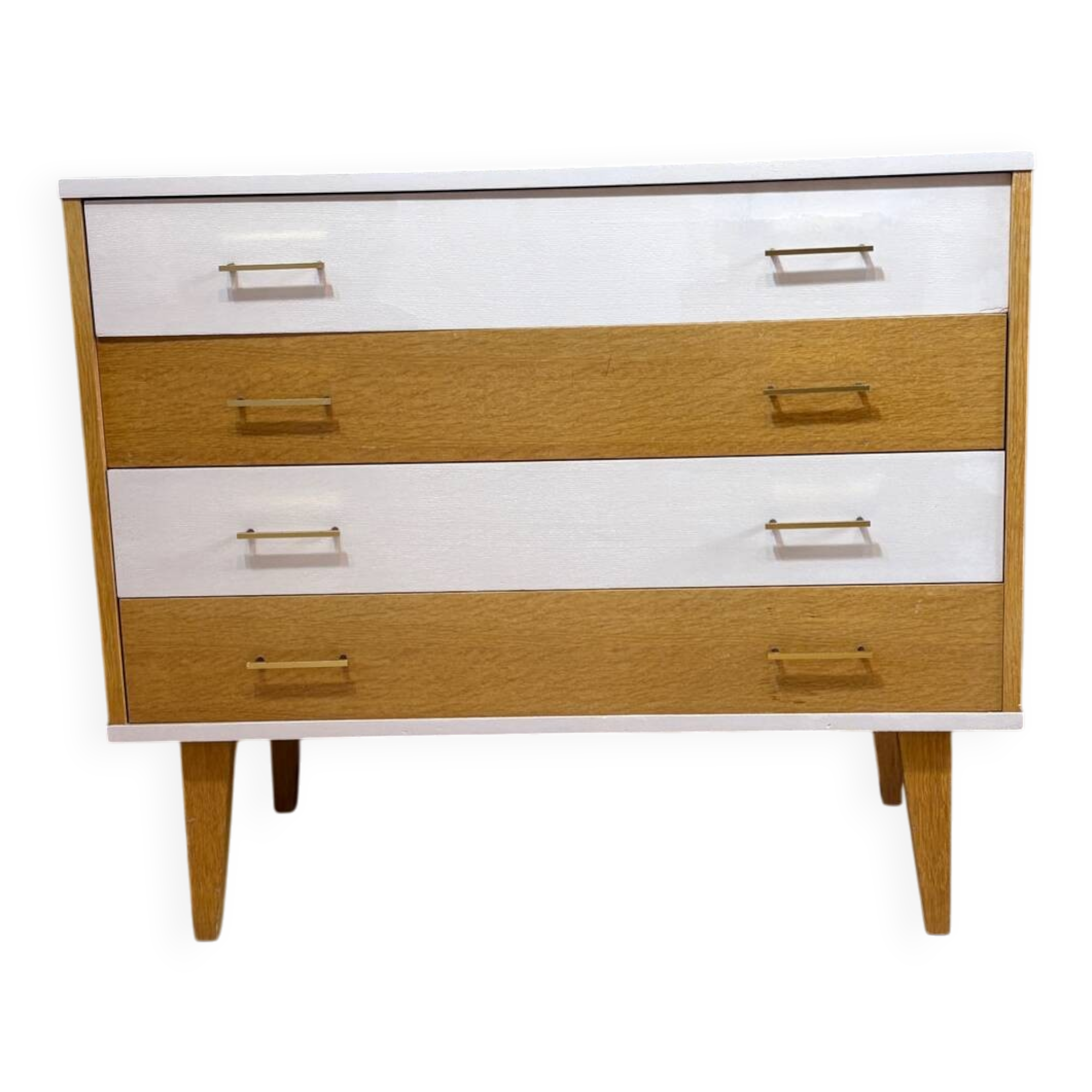 Commode en chêne & rose poudré