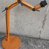 Articulated wooden lamp