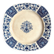 Round plate from Gien in blue ironstone, "Blue Ibis" service.