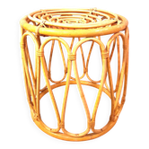 Tabouret bambou & rotin 1960s