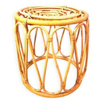Tabouret bambou & rotin 1960s