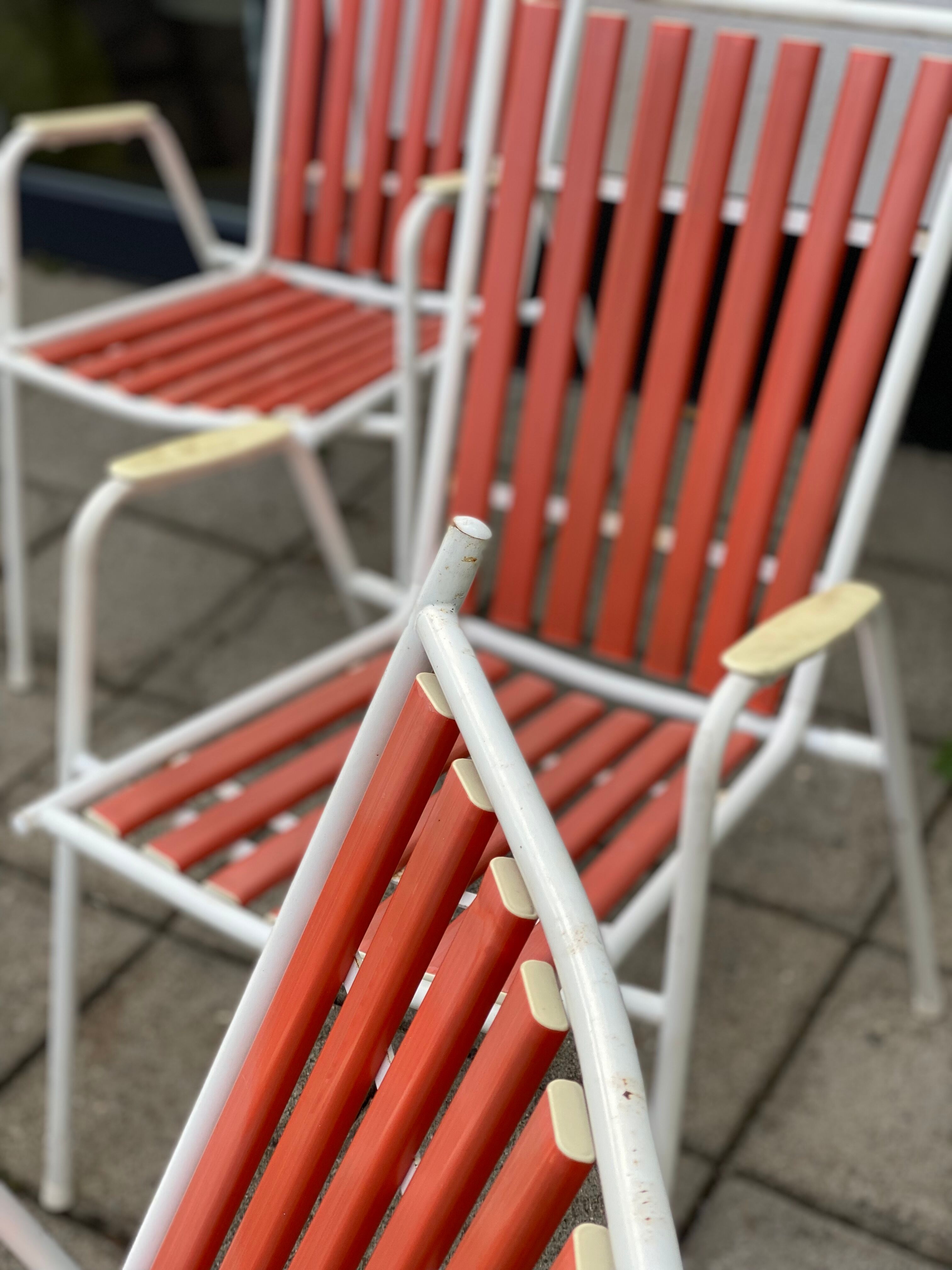 4 mid century modern garden chairs
