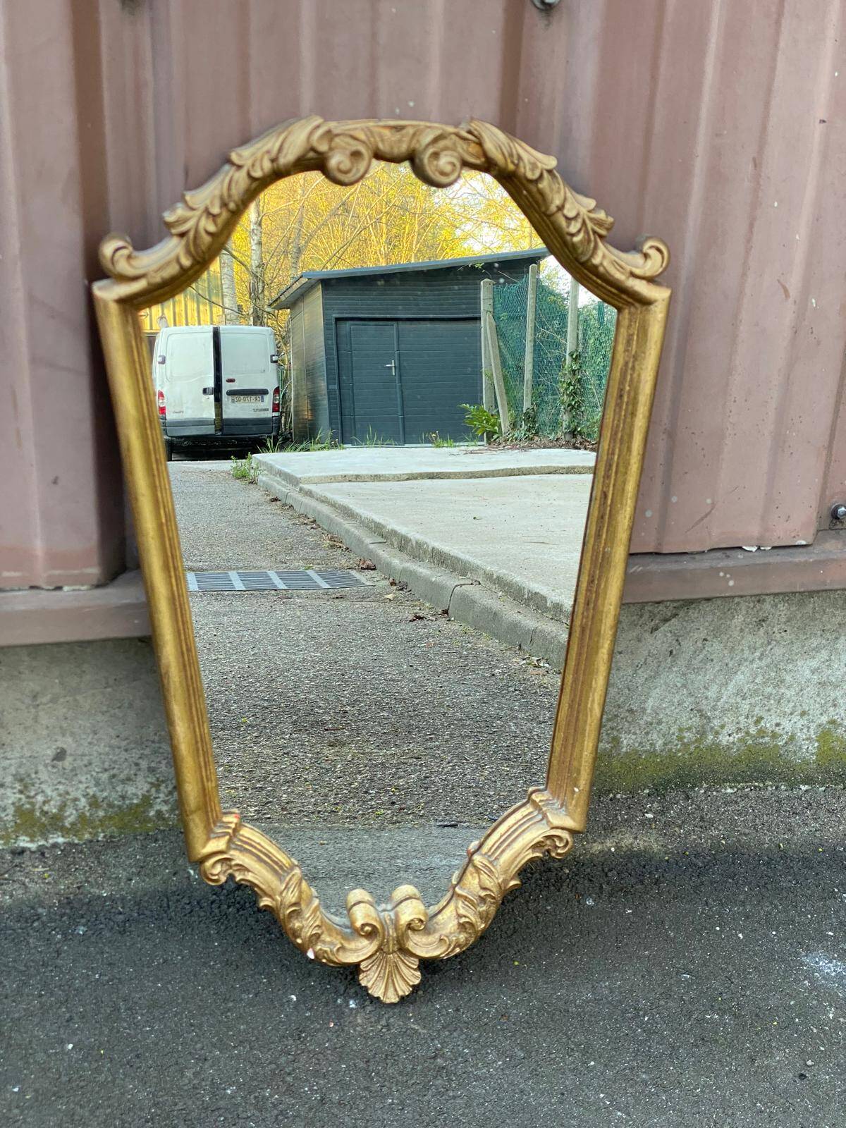 Baroque gold leaf mirror in Louis XV style 62x38cm