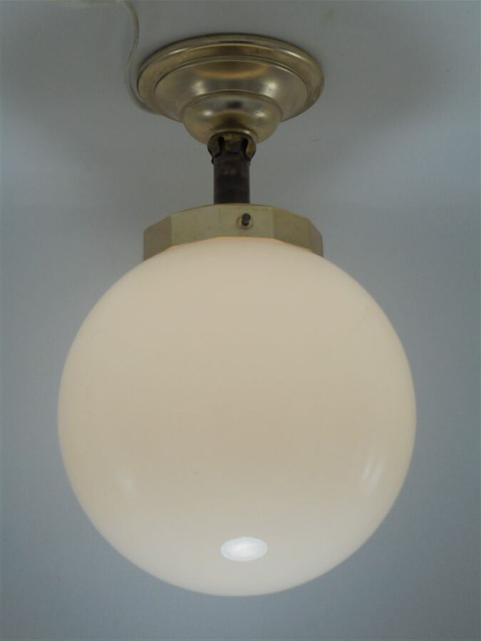 Opaline globe ceiling lamp
