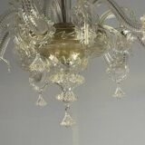 Venetian chandelier in gilded Murano glass, 6 light arms circa 1940