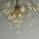 Venetian chandelier in gilded Murano glass, 6 light arms circa 1940