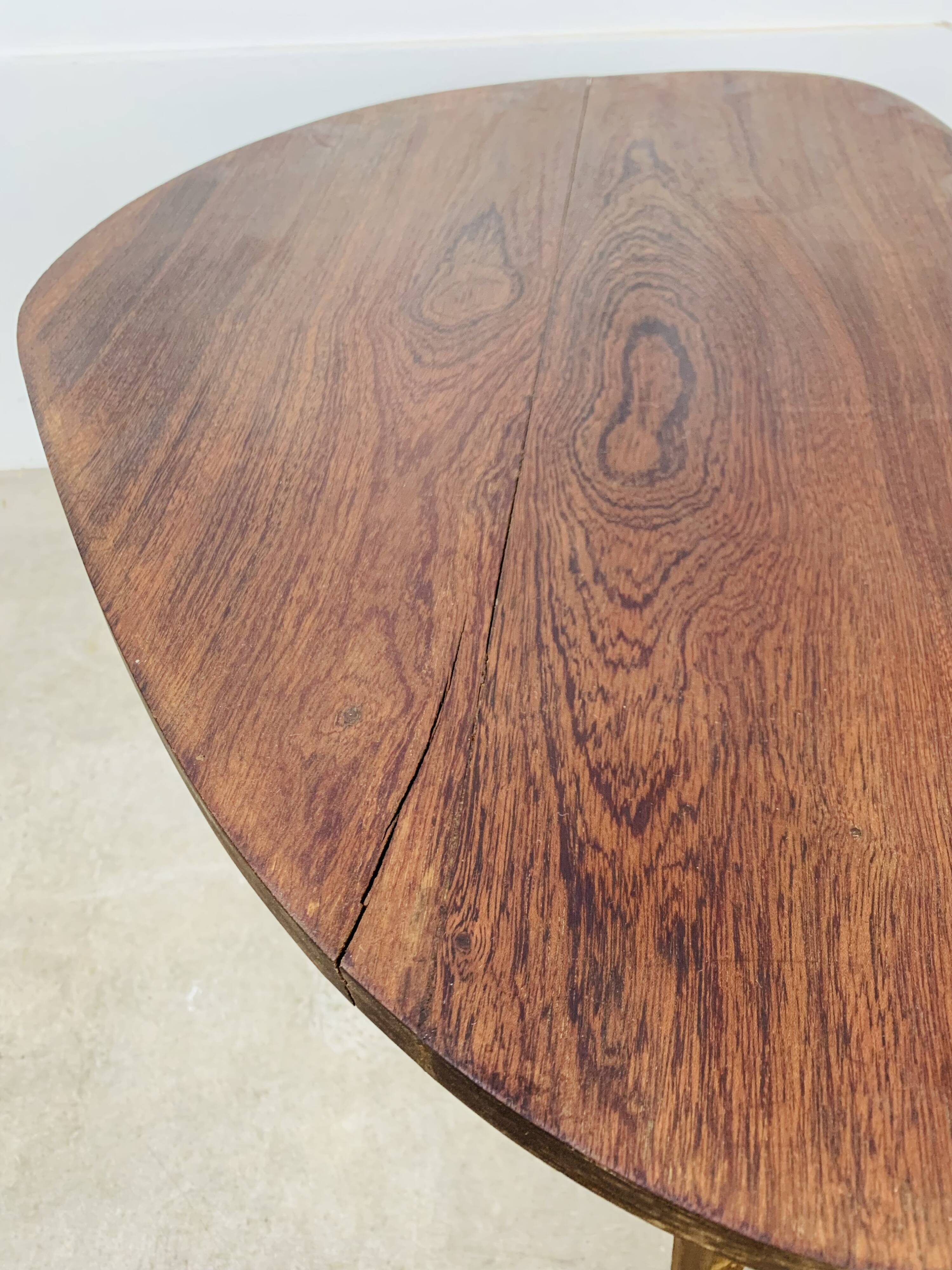 50s tripod coffee table with compass legs