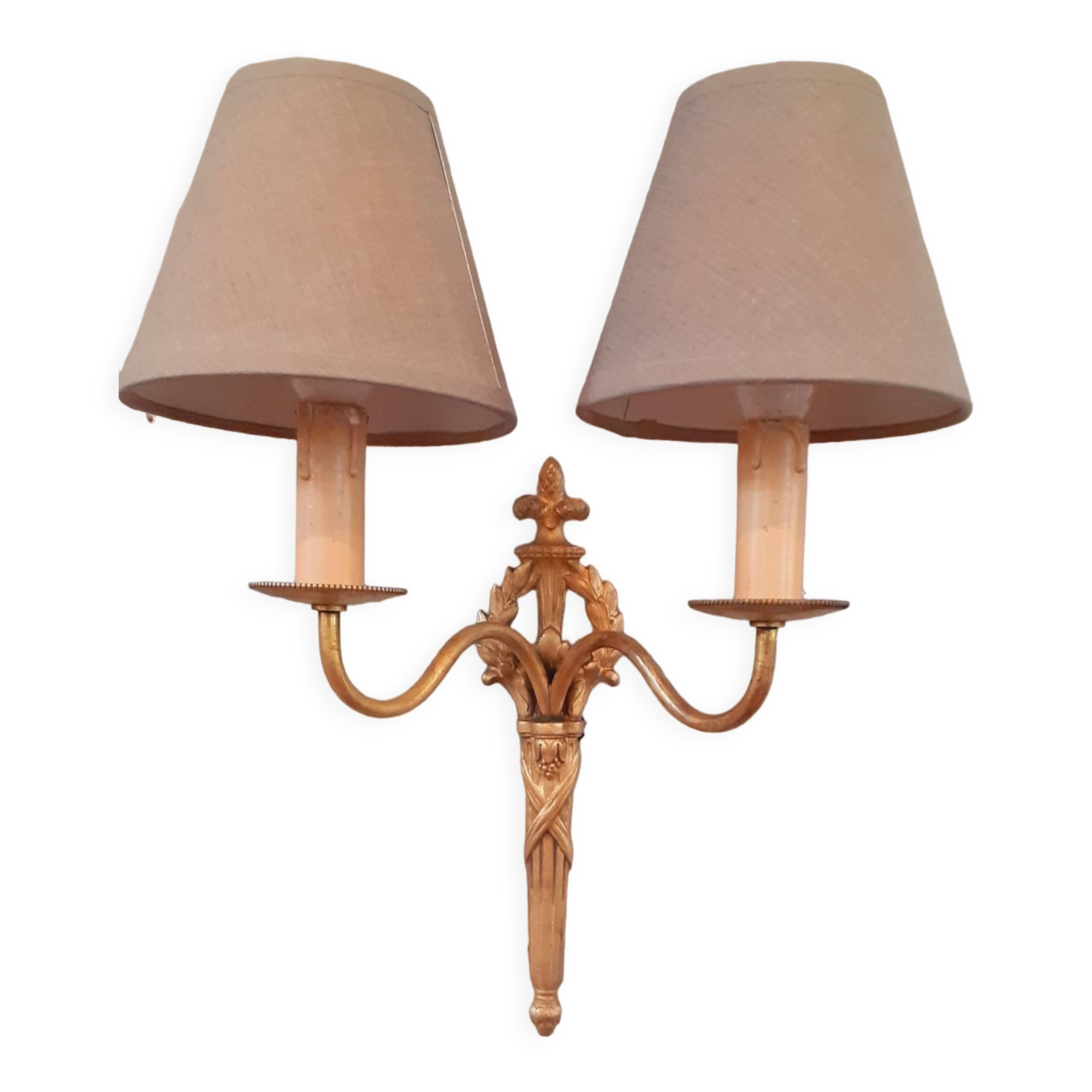 Applique double en bronze doré style Louis XVI année 50
