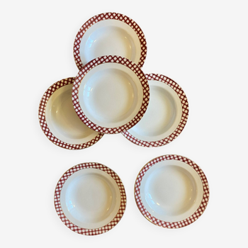 Set of 6 vintage soup plates - Scottish model from Sarreguemines