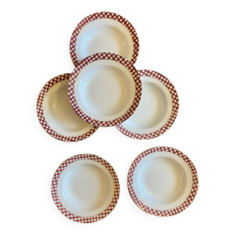 Set of 6 vintage soup plates - Scottish model from Sarreguemines