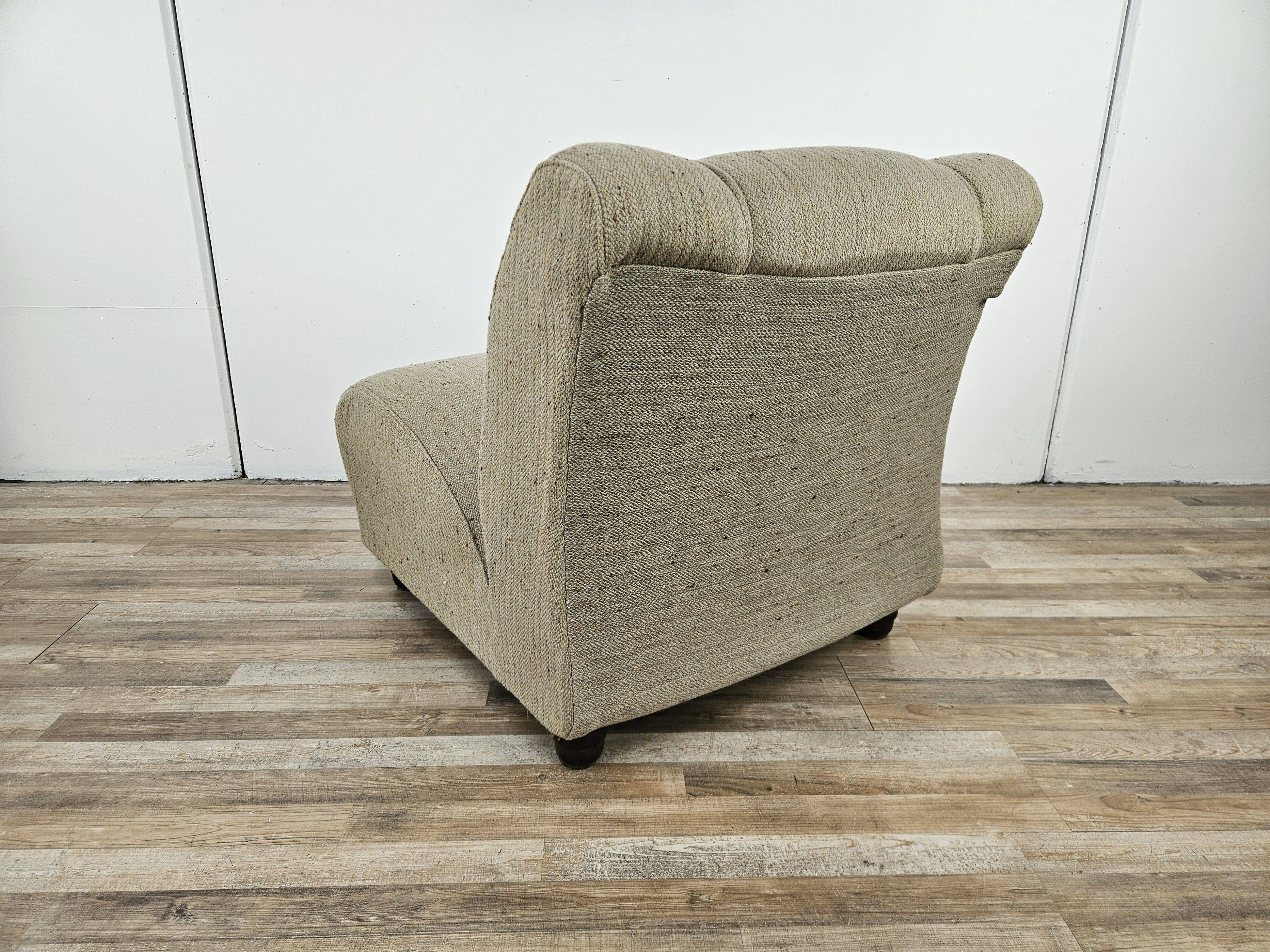 Canapé modulable années 70 à trois places en tissu