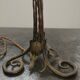 Old wrought iron lamp opalescent glass art deco