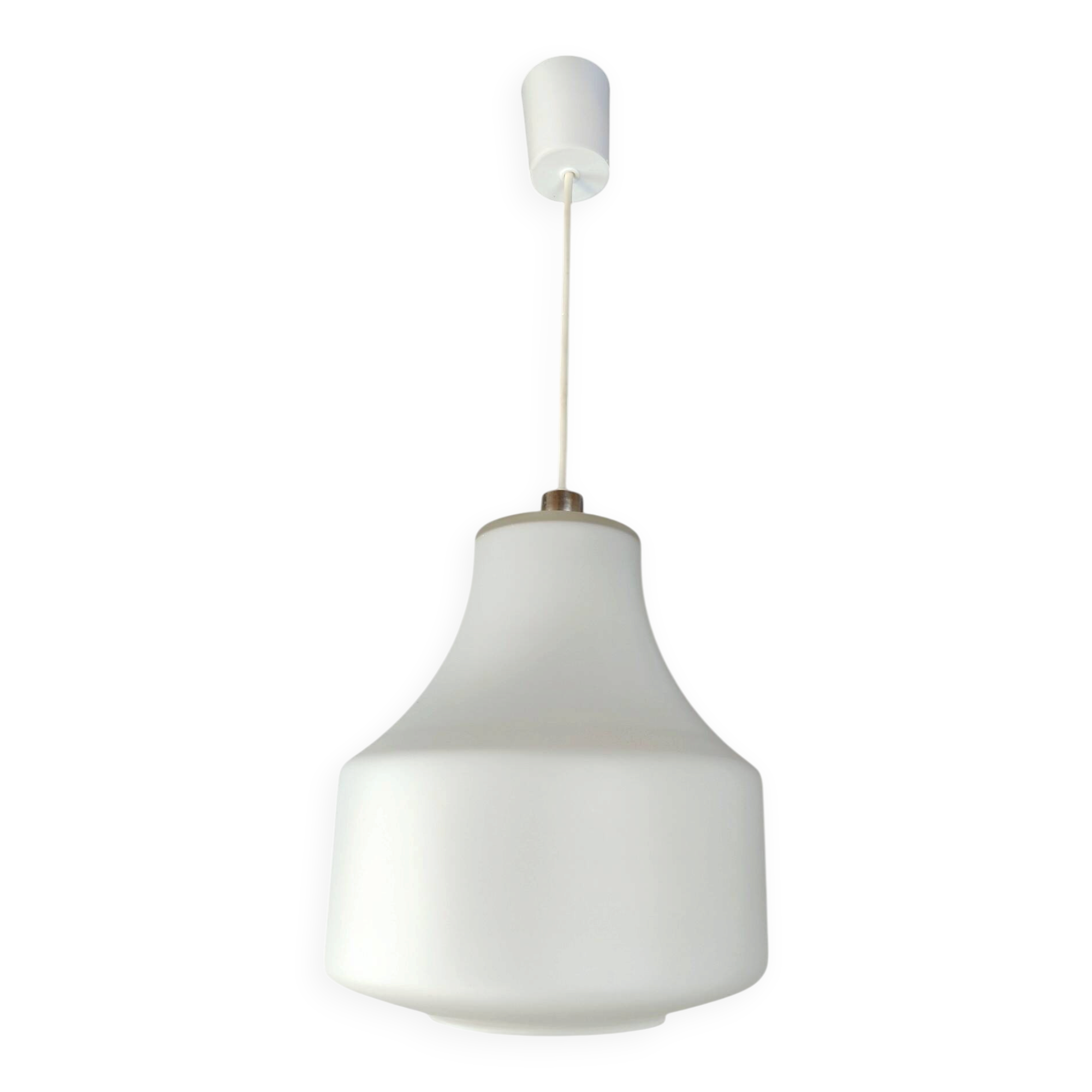 Vintage white opaline glass pendant – 1960s